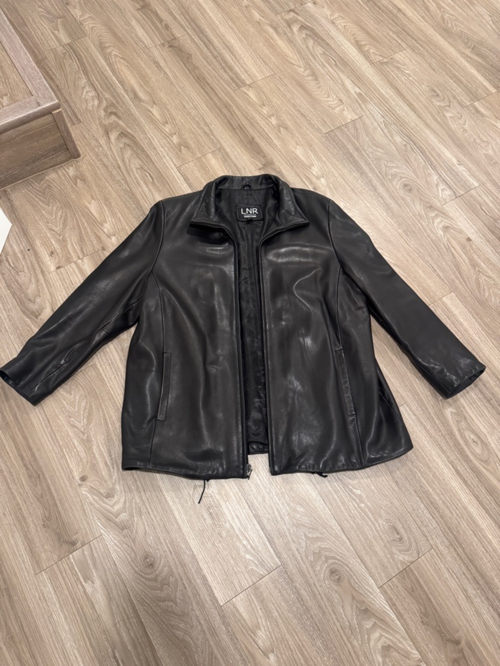 LNR Women's Black Leather Zip Jacket